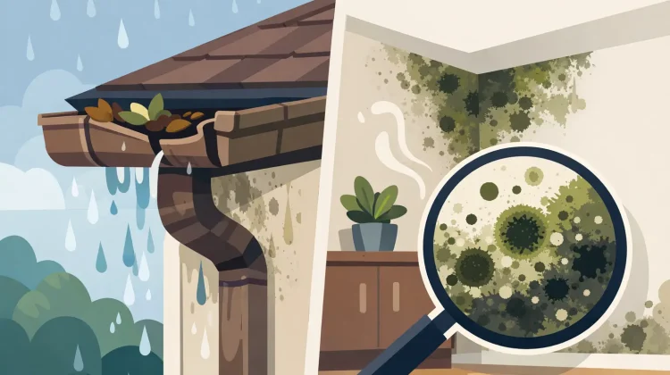 Can damaged gutters cause mold? Learn how leaks, overflow, and poor drainage can create moisture problems and when to schedule a professional repair.