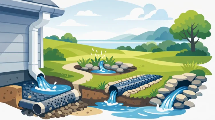 Practical downspout drainage solutions for homes and buildings that help protect foundations, siding, landscaping, and walkways from water damage.