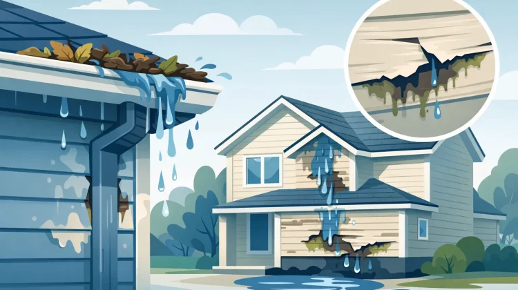 Can clogged gutters damage siding? Learn how overflow causes stains, rot, and hidden moisture issues, plus when to schedule professional gutter service.