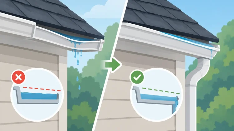 Gutter slope problems can cause standing water, overflow, and foundation damage. Learn the signs, causes, and when professional repair is needed matters