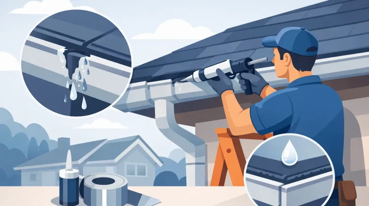 Learn how to repair gutter seams safely, identify the cause of leaks, choose the right sealant, and know when professional gutter repair is needed soon.