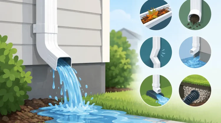 Why are downspouts overflowing? Find the cause, spot warning signs, and choose repairs that protect your roof, foundation, siding, and landscape, too.